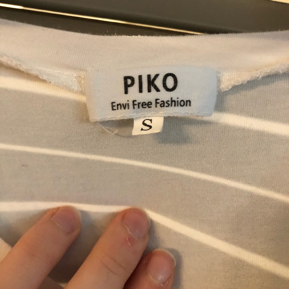 White 3/4 Sleeve Piko Top